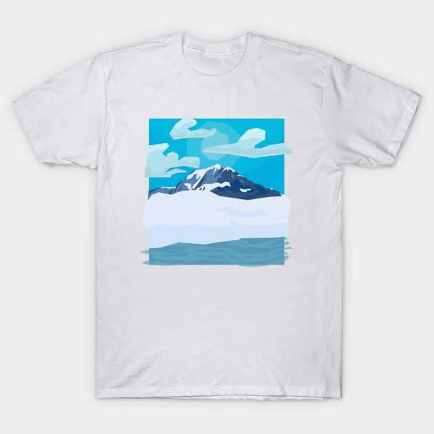 Mountain landscape - Snowy T-Shirt by Sunsunyy